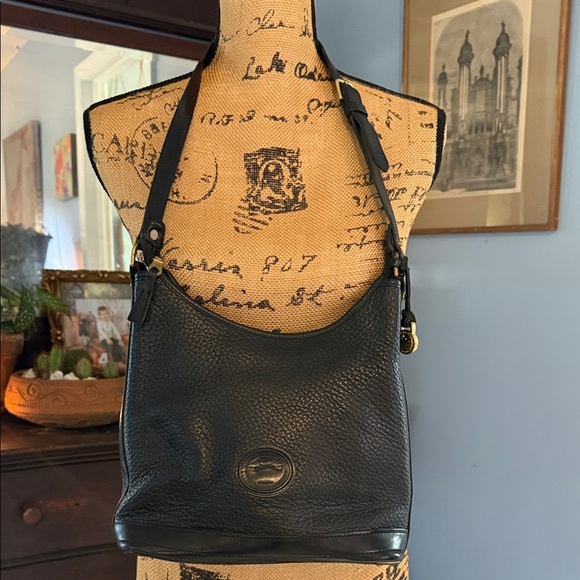 Dooney & Bourke Vintage 90s Y2K Black Pebbled Leather Shoulder Bag - Picture 2 of 14